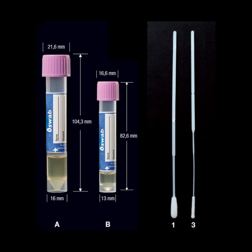 Зонд-тампон δ-swab з точкою зламу 80 мм стерильний з пробіркою середовище MTVi